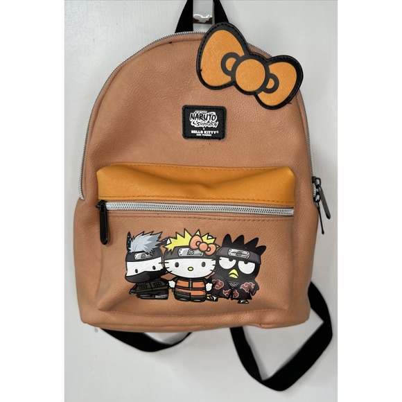 Sanrio Handbags - Sanrio Hello Kitty X Naruto Shippuden Vegan Leather‎ Mini Backpack With Bow